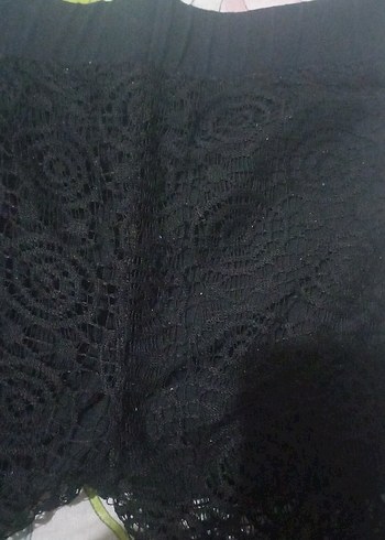 cocuk dantel Detaylı Siyah İspanyol Paça Pantolon - Görsel 5