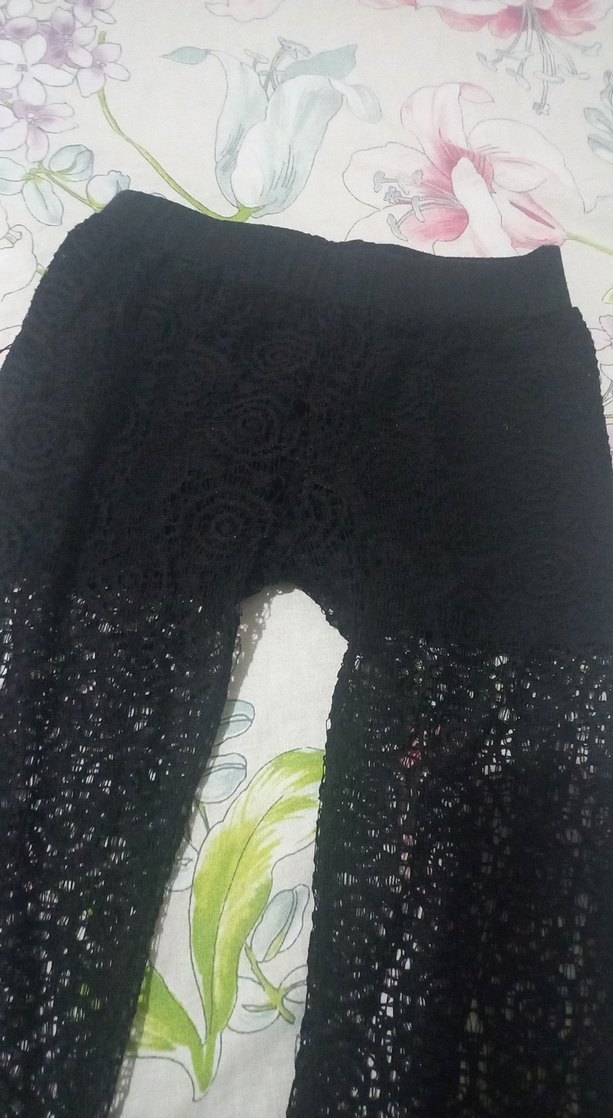 cocuk dantel Detaylı Siyah İspanyol Paça Pantolon - Görsel 3