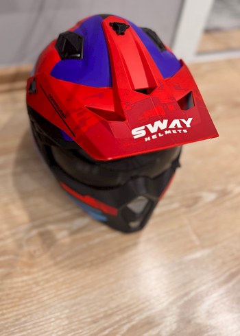 Renkli Biker Motosiklet Kaskı Velcro - Görsel 13