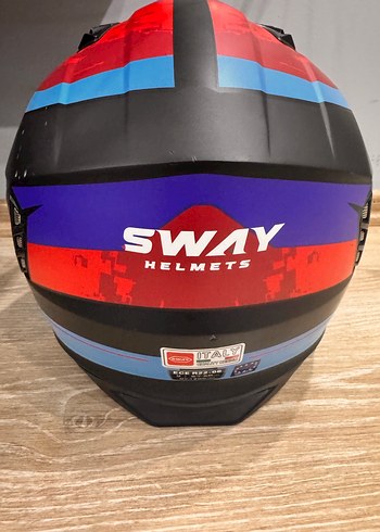 Renkli Biker Motosiklet Kaskı Velcro - Görsel 10