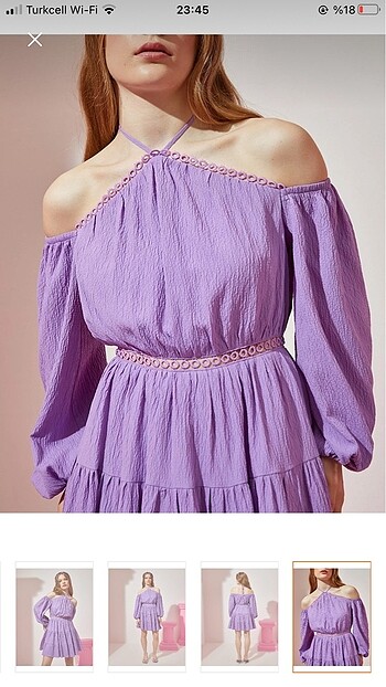 KOTON MOR ELBİSE - Görsel 5