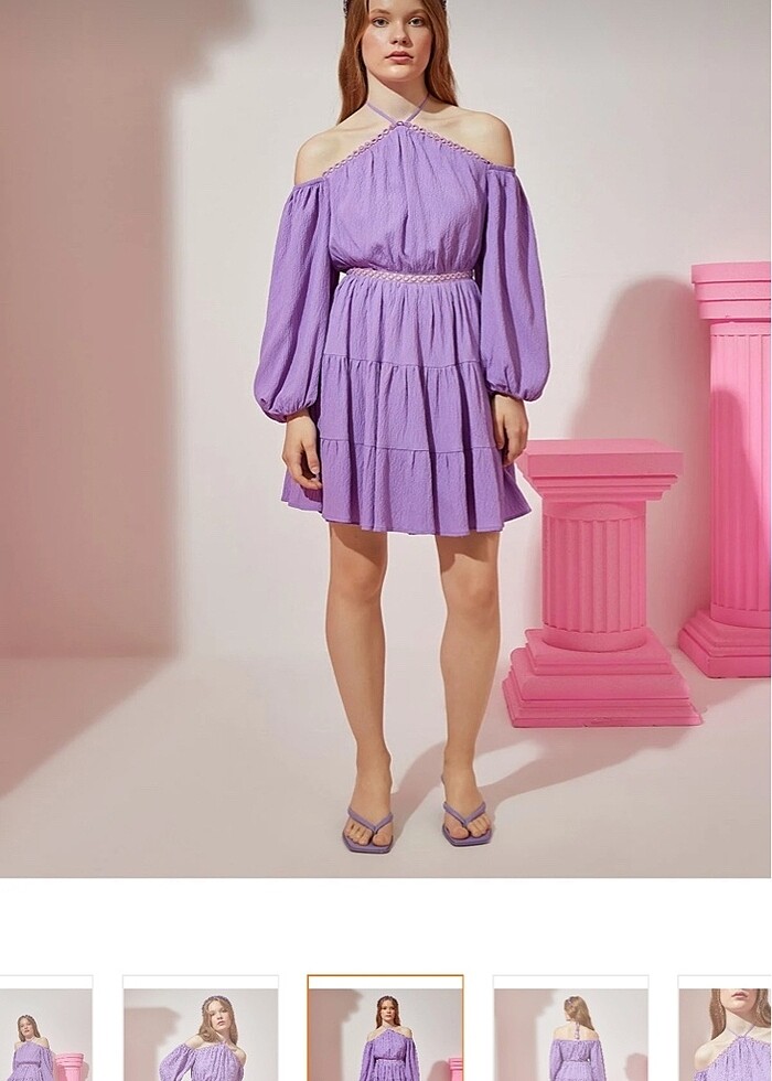 KOTON MOR ELBİSE - Görsel 3