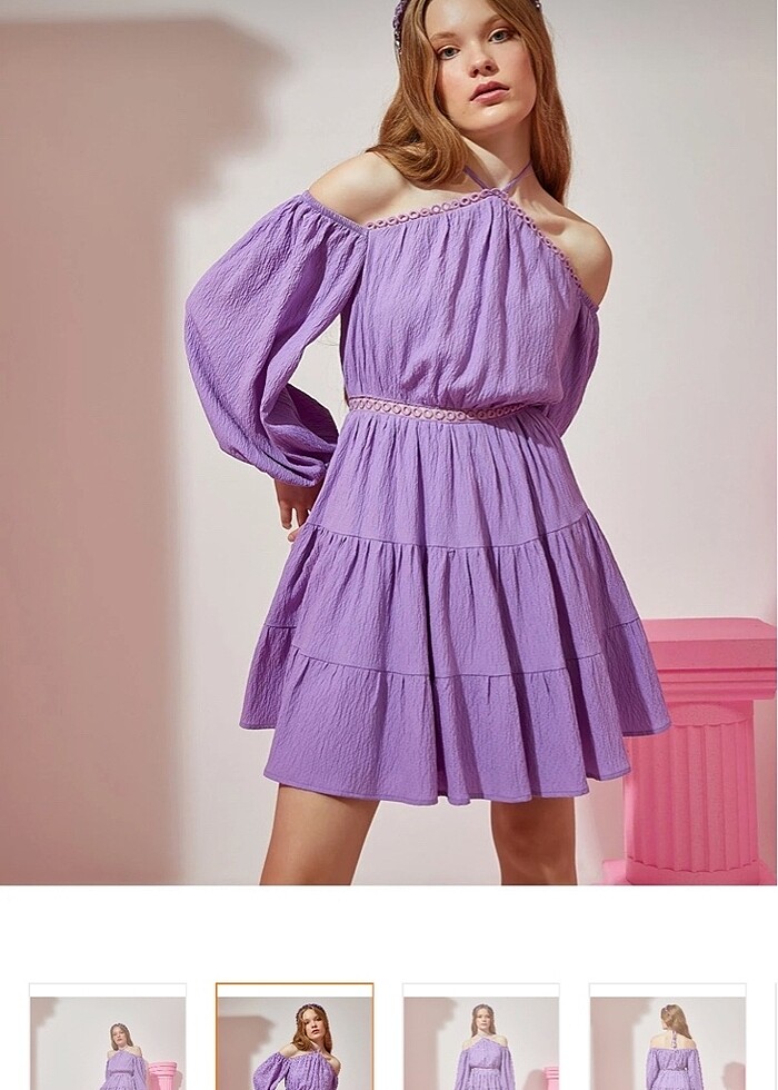 KOTON MOR ELBİSE - Görsel 2