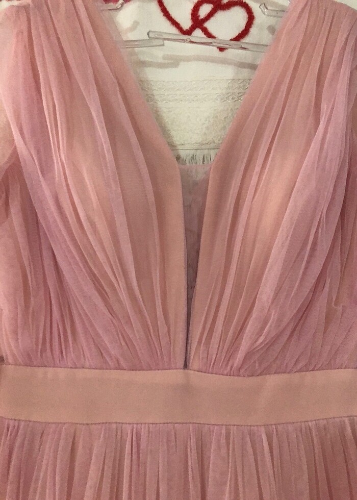 Pembe Uzun Abiye - Görsel 3