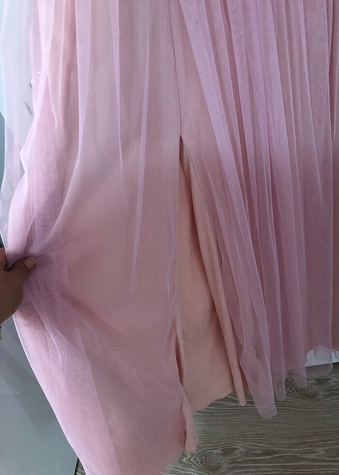 Pembe Uzun Abiye - Görsel 5