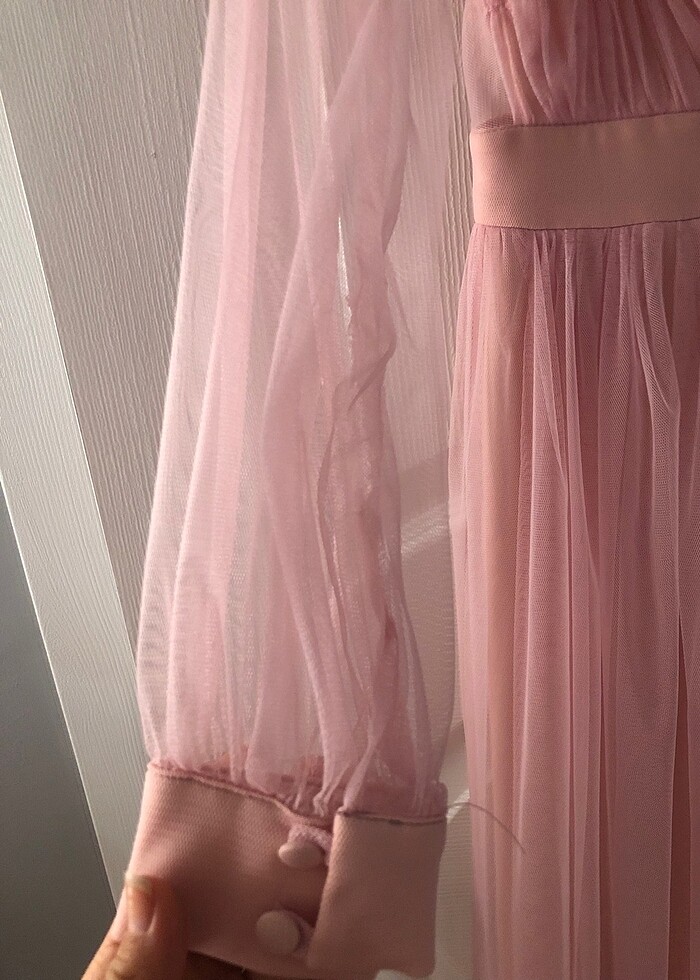 Pembe Uzun Abiye - Görsel 2