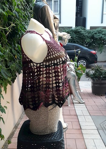 Dantel Detaylı Bohem Askılı El emeği #bluz #crop #büstiyer - Görsel 3