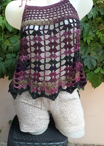 Dantel Detaylı Bohem Askılı El emeği #bluz #crop #büstiyer - Görsel 2