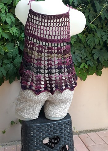 Dantel Detaylı Bohem Askılı El emeği #bluz #crop #büstiyer - Görsel 4