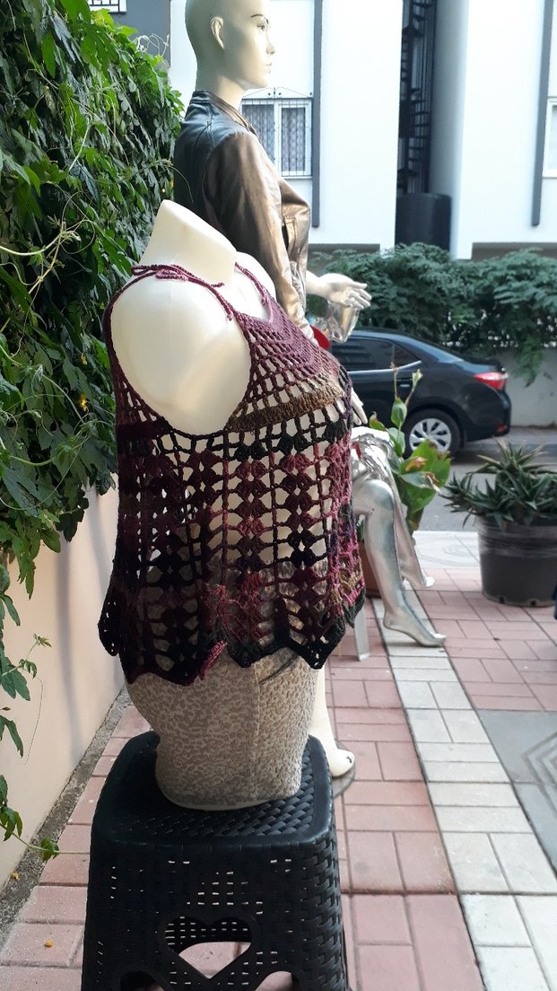 Dantel Detaylı Bohem Askılı El emeği #bluz #crop #büstiyer - Görsel 3