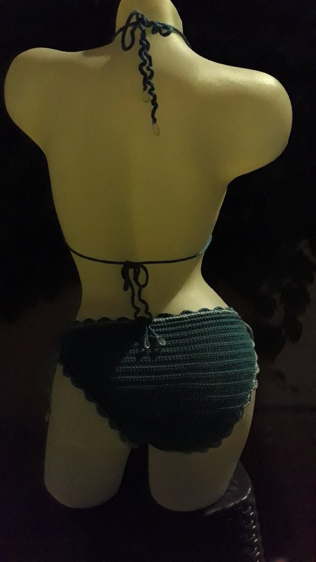 Yeşil Örgü Mini Bikini Takımı - Görsel 2