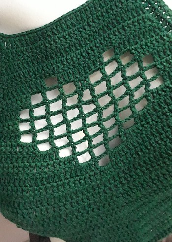 Yeşil Örgü Mini bluz ve yazlık bere #bluz #crop #büstiyer #bere - Görsel 4