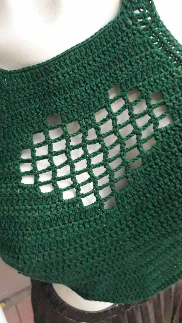Yeşil Örgü Mini bluz ve yazlık bere #bluz #crop #büstiyer #bere - Görsel 4