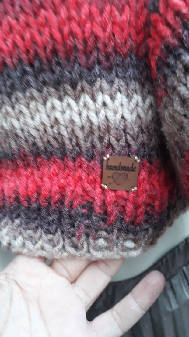 Gri Bohem Uzun Salaş Kollu Kısa Triko Kazak - Görsel 3