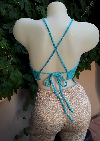 Mavi bohem tarz el emeği #bluz #crop #büstiyer - Görsel 4