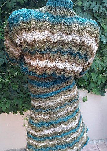 Bohem Renkli El Emeği Kazak ve Etek Takım - Görsel 6