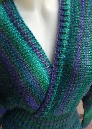 Bohem Çok Renkli Uzun Kollu El Örgüsü Triko Elbise - Görsel 4