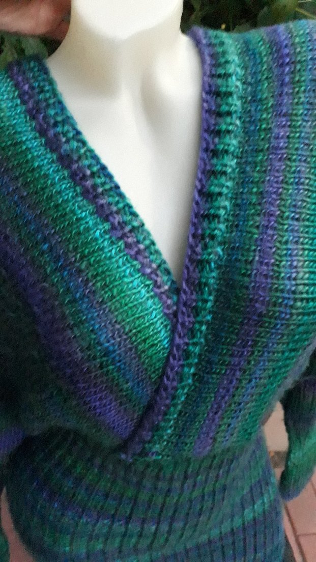 Bohem Çok Renkli Uzun Kollu El Örgüsü Triko Elbise - Görsel 4