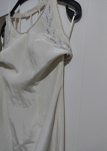 Bohem Tarzı Uzun Düz Kesim Gelinlik abiye - Görsel 5