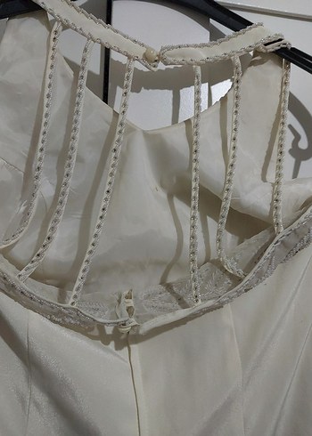 Bohem Tarzı Uzun Düz Kesim Gelinlik abiye - Görsel 3