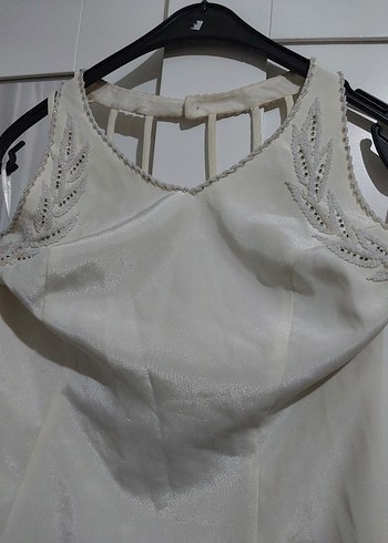 Bohem Tarzı Uzun Düz Kesim Gelinlik abiye - Görsel 2