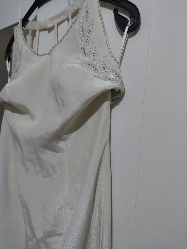 Bohem Tarzı Uzun Düz Kesim Gelinlik abiye - Görsel 5