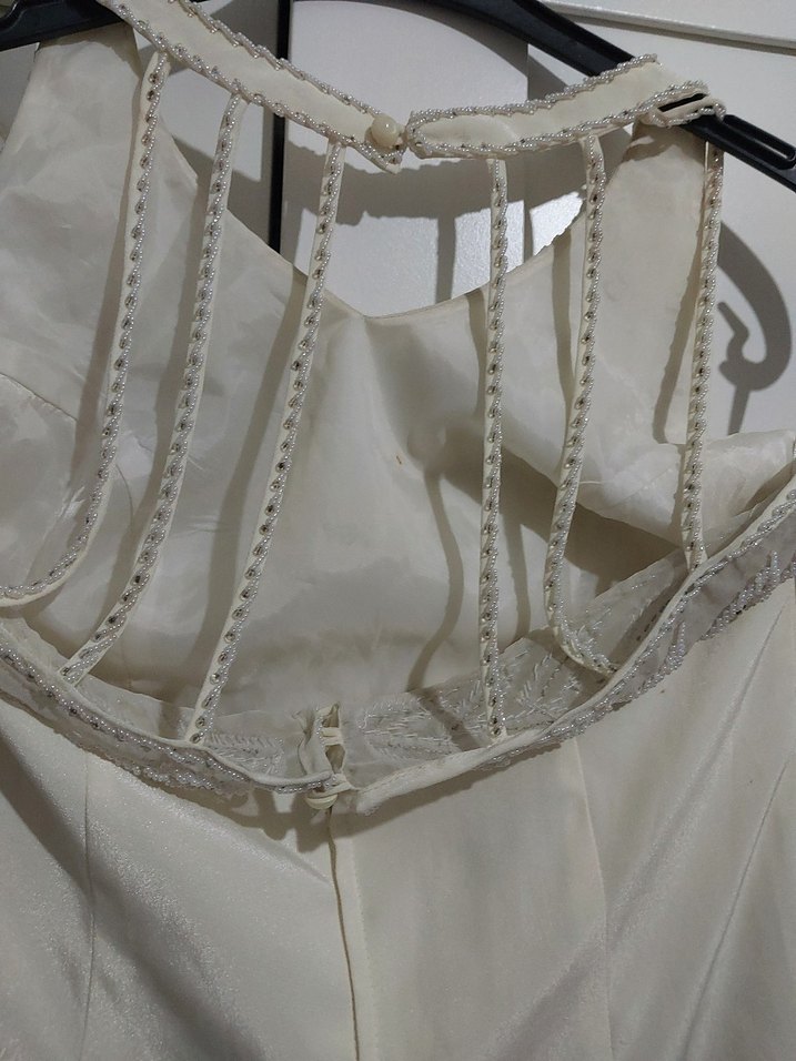 Bohem Tarzı Uzun Düz Kesim Gelinlik abiye - Görsel 3