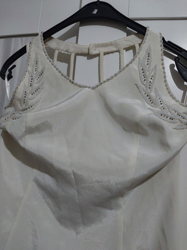 Bohem Tarzı Uzun Düz Kesim Gelinlik abiye - Görsel 2