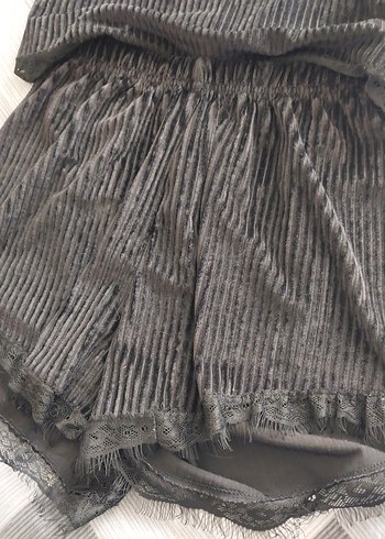 m Beden Gri Kısa Askılı Kadın Pijama Takımı