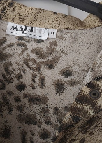 48 Beden Leopar Desenli saten Gömlek