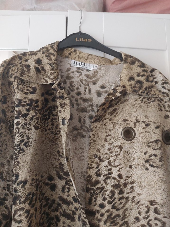 Leopar Desenli saten Gömlek - Görsel 2