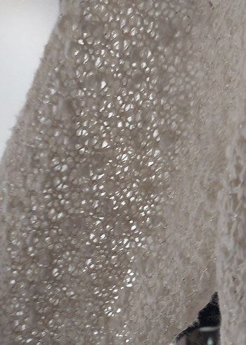 beyaz Kadın Örgü Hırka Uzun Kollu - Görsel 4