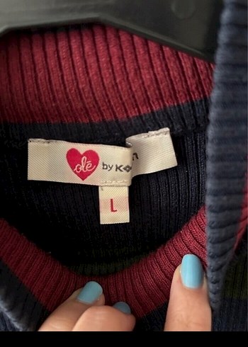 Çizgili Balıkçı Yaka Kadın Triko - Görsel 3