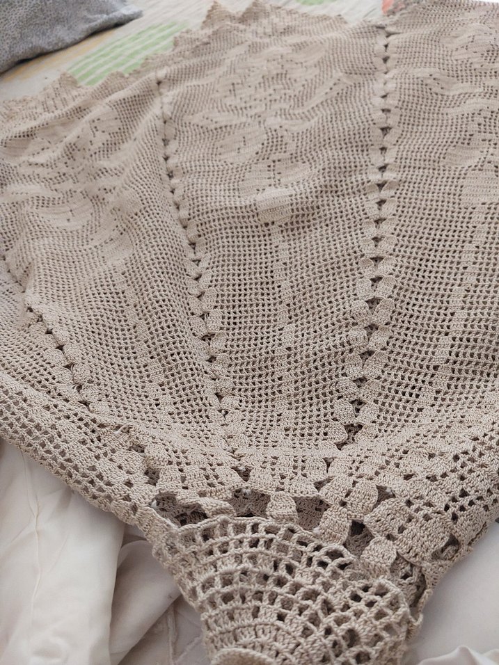 Bohem Tarz El Yapımı Örgü Masa Örtüsü - Görsel 2