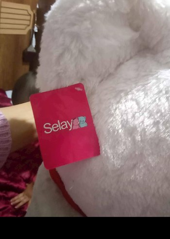 Beyaz Peluş Ayıcık Seti 100 cm uzunluk 60 cm genişlik - Görsel 5