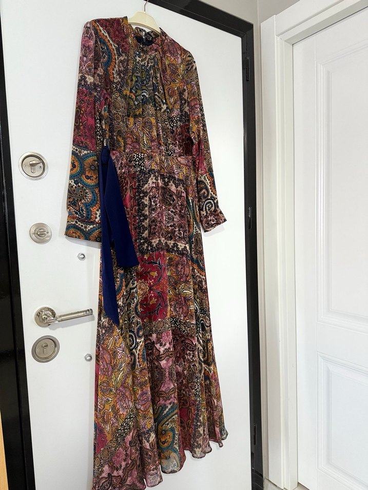 Bohem Desenli Uzun Elbise - Görsel 2