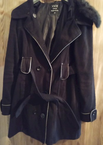 Kemerli Siyah Kadın Kaban - Görsel 2