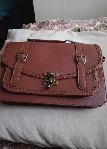 Kahverengi Deri Tokalı Bohem Kadın Çanta - Görsel 4