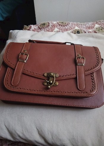 Kahverengi Deri Tokalı Bohem Kadın Çanta - Görsel 3