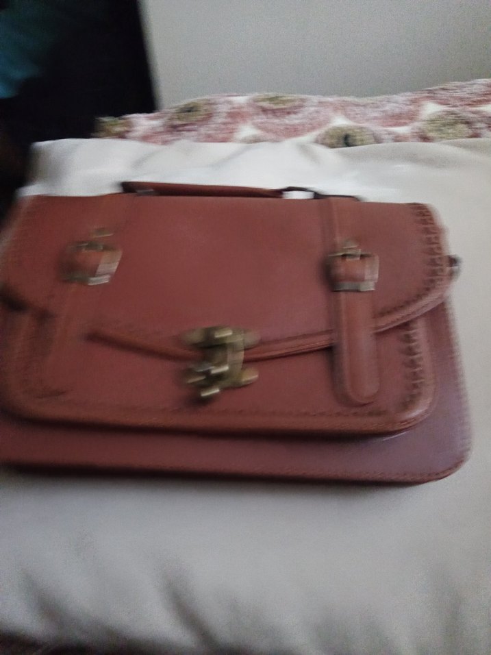 Kahverengi Deri Tokalı Bohem Kadın Çanta - Görsel 2