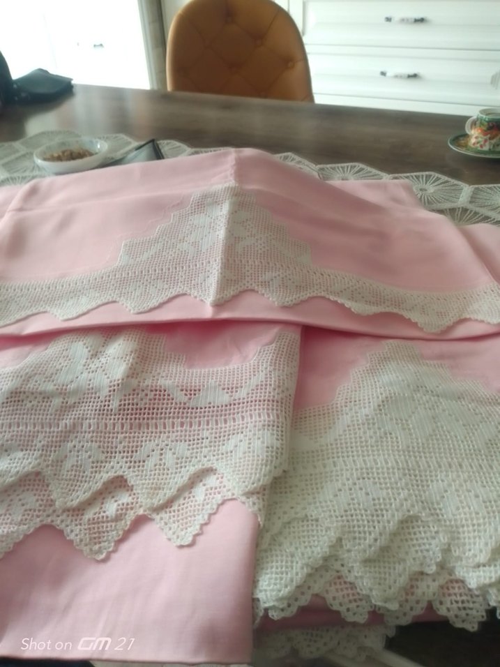 Nakışlı Pembe Nevresim ve Çarşaf Takımı - Görsel 3