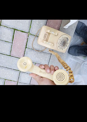 Pastel Renk Retro Döner Telefon - Görsel 3