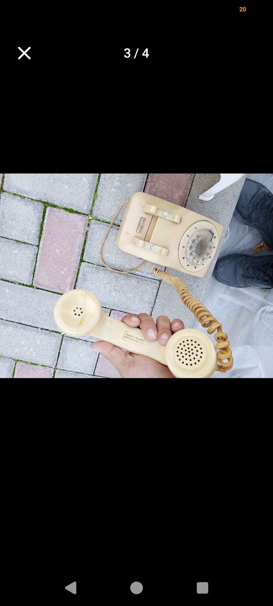 Pastel Renk Retro Döner Telefon - Görsel 3