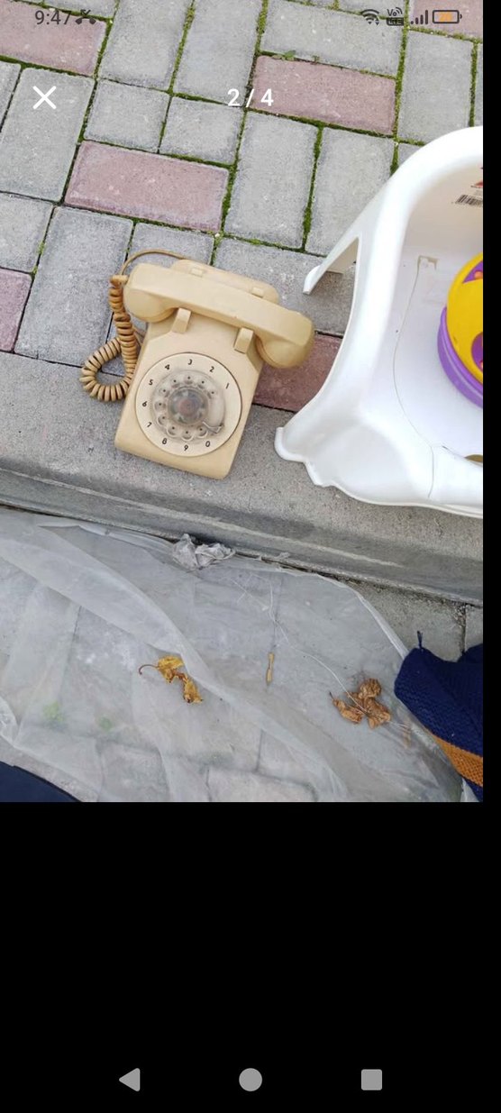 Pastel Renk Retro Döner Telefon - Görsel 2