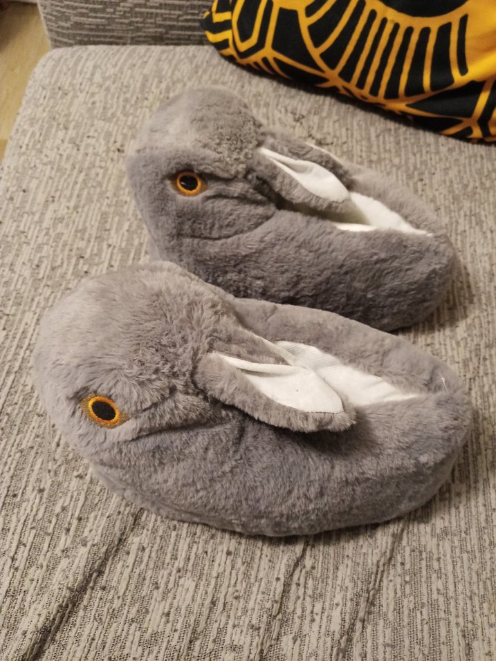 Gri Kürklü Kız Çocuk Ev Terliği - Görsel 3