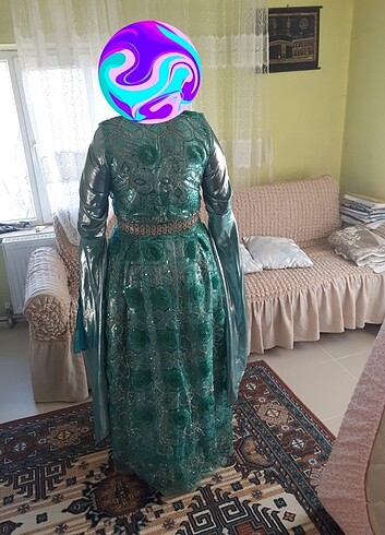m Beden turkuaz Renk Fistan