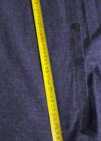 Uzun Kollu Düğmeli Mor ince kaşe kumaş Gömlek tunik - Görsel 6