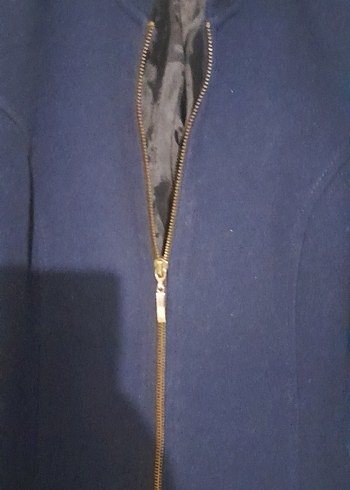 Lacivert Fermuarlı Uzun kaban - Görsel 2