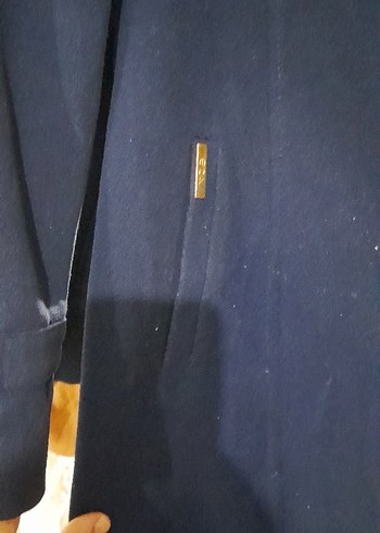 Lacivert Fermuarlı Uzun kaban - Görsel 3