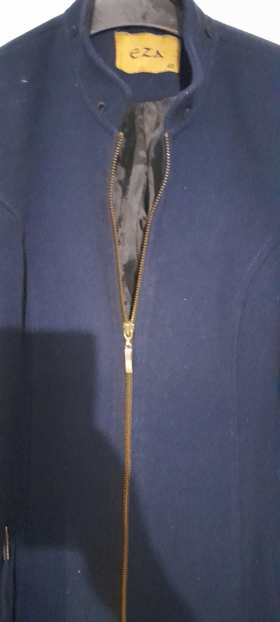 Lacivert Fermuarlı Uzun kaban - Görsel 2